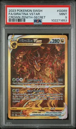 2023 POKEMON SWORD & SHIELD CROWN ZENITH SECRET FULL ART/GIRATINA VSTAR PSA 9 - Image 1