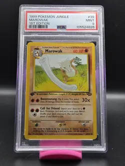 1999 POKEMON JUNGLE 1ST ED #39 MAROWAK PSA 9 - Image 1