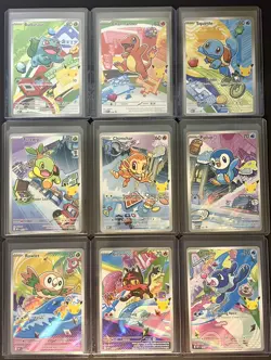 Pokemon First Partner's Illustration Collection Series 1 full set of (9) NM - Image 1
