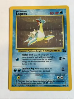 Pokemon TCG Lapras Fossil 10/62 Holo Unlimited - Image 1