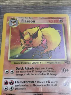 Pokemon FLAREON Jungle 3/64 Holo Unlimited Holo Rare LP-e - Image 2