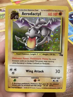 Pokemon Aerodactyl Fossil Holo Rare Unlimited 1/62 WOTC 60HP Stage 1 English - Image 1