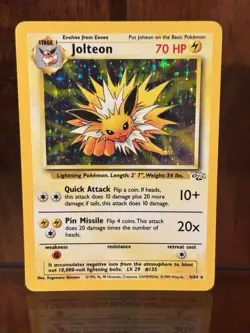 Pokemon TCG Jolteon Jungle 4/64 Holo Unlimited Holo Rare Holographic - Image 1
