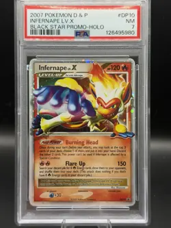 PSA 7 Infernape LV. X Holo DP10 Black Star Promo 2007 Diamond and Pearl Pokemon - Image 1