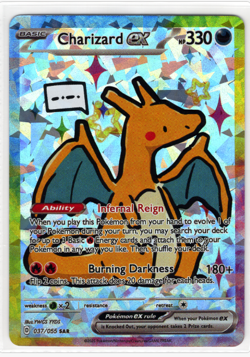 Pokemon Cracked Ice Holo - Rainbow Boarder * Fan Art * CHARIZARD EX - Image 1