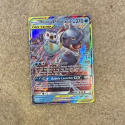Blastoise & Piplup GX TAG TEAM Ultra Rare Holo Cosmic Eclipse Card 38/236 - Image 1