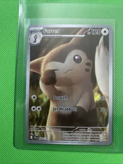 Pokemon TCG Furret Card Journey Together Illustration, Rare, 168/159 NM - Image 1
