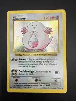 Chansey 3/102 Holo 1999 WOTC Pokemon TCG Base Set Unlimited Rare Card - Image 1