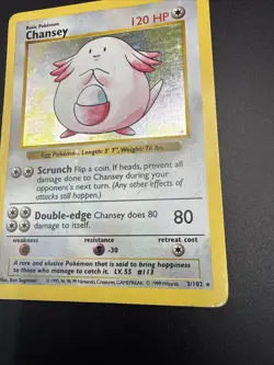 Chansey 3/102 Holo 1999 WOTC Pokemon TCG Base Set Unlimited Rare Card - Image 2