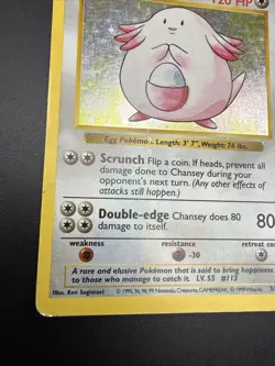 Chansey 3/102 Holo 1999 WOTC Pokemon TCG Base Set Unlimited Rare Card - Image 3
