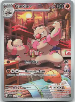 Gurdurr 126/086 SV: Black Bolt Pokemon Card NM - Image 1
