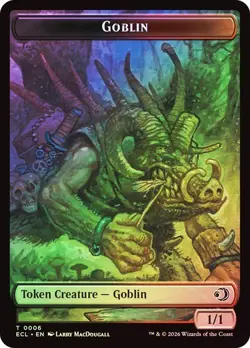 Foil Goblin/Treefolk Token, Lorwyn Eclipsed Token, MTG, 1 pack, Magic - Image 1