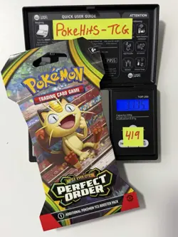 (VERY HEAVY)🔥 31.75g Pokemon Perfect Order Sleeved Booster Pack Factory Sealed✅ - Image 1