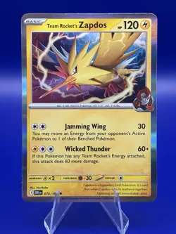 Team Rocket's Zapdos 070/182 Reverse Holo Pokemon TCG SV10: Destined Rivals NM - Image 1