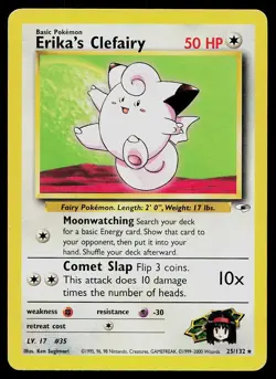 Pokemon Card Gym Heroes Erika's Clefairy 25/132 Unlimited Rare - Image 1