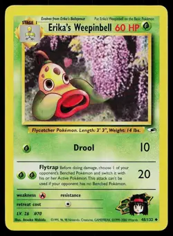 Pokemon Card Gym Heroes Erika's Weepinbell 48/132 Unlimited Uncommon - Image 1