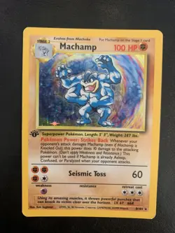 Wizards of the Coast Machamp 8/102 Pokemon Base Set 1st Edition Holofoil Card - Image 1