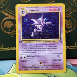 Pokemon 1999 1st Edition Haunter 6/62 Fossil Holo MP - Image 1