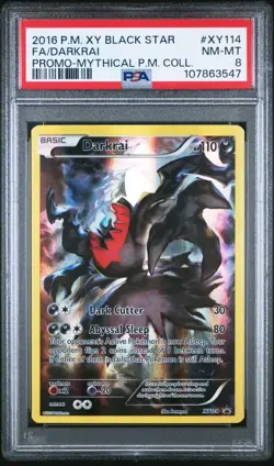 2016 Pokemon Darkrai Xy Black Star Promo #XY114 FA Mythical P.M. Coll. PSA 8 - Image 1