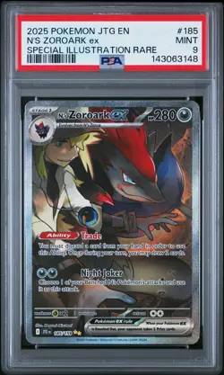 2025 Pokemon N’s Zoroark EX #185 PSA 9 Special Illustration Rare SIR - Image 1