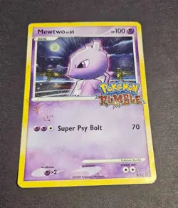 Pokemon Mewtwo Basic Psychic 100 HP Super Psy Bolt 70 9/16 Rumble Holo Promo - Image 2
