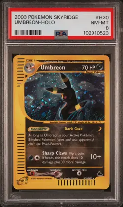 2003 POKEMON SKYRIDGE #H30 UMBREON-HOLO PSA 8 - Image 1