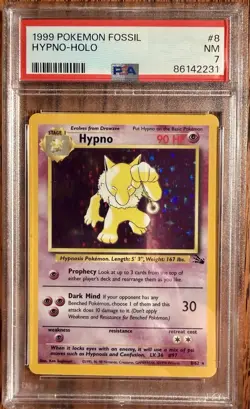 1999 Pokemon Hypno - HOLO #8/62 Fossil PSA 7 86142231 - Image 1