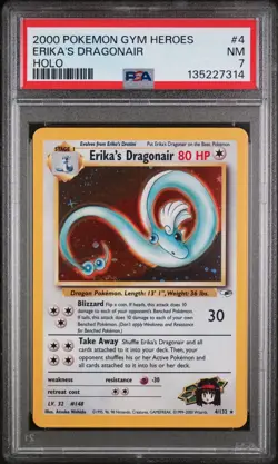 Erika's Dragonair Holo Pokemon Gym Heroes 4/132 PSA 7 - Image 1