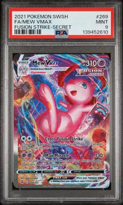 2021 POKEMON SWORD & SHIELD FUSION STRIKE SECRET #269 FULL ART/MEW VMAX PSA 9 - Image 1