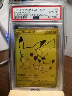 PSA 10 Pikachu V SWSH145 #145 Black Star Promo Pokemon Celebrations UPC GEM MINT - Image 1
