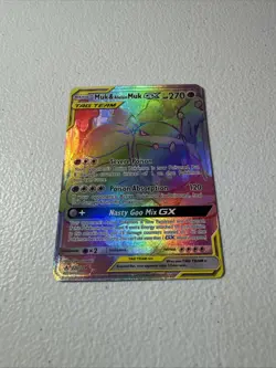 Pokemon Muk & Alolan Muk GX 220/214 Unbroken Bonds TAG TEAM Full Art Secret Rare - Image 1