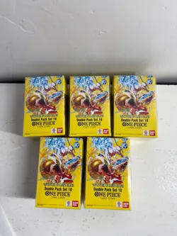 One Piece TCG Sealed OP-15 DB-10 DOUBLE PACK VOL 10 - English - USA Lot of 5 - Image 1