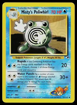 Pokemon Card Gym Heroes Misty's Poliwhirl 53/132 Uncommon - Image 1