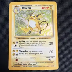 Pokemon TCG Raichu Holo Rare Card Base Set, 14/102 - Image 1