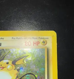 Pokemon TCG Raichu Base Set Holo Rare Card 14/102 MP - Image 3