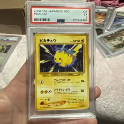 Pokemon Japanese Neo 1 Genesis 025 Pikachu 2000 Card 25 PSA 5-8 Arceus-holo - Image 4