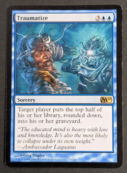 MTG Card - 1x Traumatize - Magic Core Set 2010 - Played (MP) - Rare - Blue - #77 - Image 1