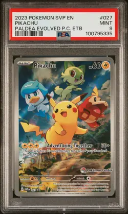 PSA 9 Pikachu 027 - Pokemon Center ETB Promo Pokemon Card - Pokemon TCG - Image 1
