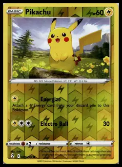 Pikachu 049/203 SWSH07: Evolving Skies Reverse Holo Pokemon Card | NM - Image 1