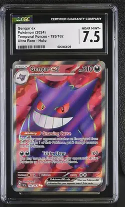 CGC 7.5 GENGAR EX 193 TEMPORAL FORCES ULTRA RARE SCARLET VOILET POKEMON NM+ - Image 1
