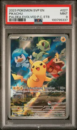 PSA 9 Pikachu 027 - Pokemon Center ETB Promo Pokemon Card - Pokemon TCG - Image 1