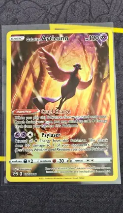 Pokemon TCG Galarian Articuno V SWSH282 SWSH Black Star Promo Card Full Art NM - Image 3