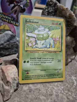 pokemon Cards Bulbasaur Basic 1pcs+1pcs Sleeve 1999 #44/102 - Image 1