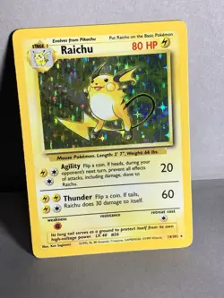 Pokemon TCG Raichu Base Set Holo Rare Card 14/102 - Image 1