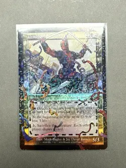 MTG Deadpool, Trading Card Secret Lair Confetti Pool Party Foil Bonus Card 7129 - Image 1