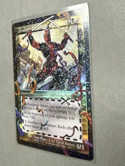 MTG Deadpool, Trading Card Secret Lair Confetti Pool Party Foil Bonus Card 7129 - Image 3