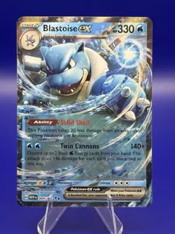 Blastoise ex 009/165 Scarlet & Violet 151 Double Rare Holo Pokemon TCG Card NM - Image 1