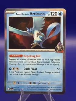Team Rockets Articuno Holo Rare Card 051/182 Destined Rivals - Image 1