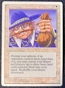 MTG Land Tax - 4th Edition - LP - Vintage Magic the Gathering - Image 1