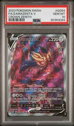 Pokemon Zamazenta V Full Art GG54/GG70 Crown Zenith Galarian Gallery PSA 10 - Image 1